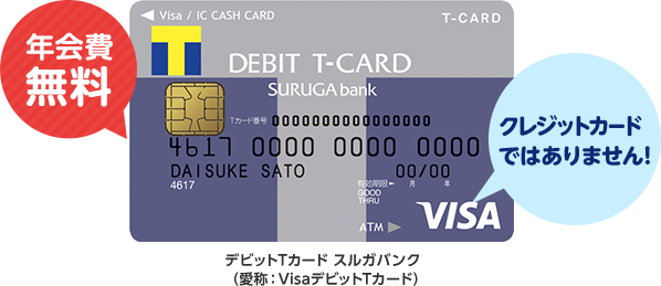 年会費無料 デビットTカードスルガバンク（愛称：VisaデビットTカード） クレジットカードではありません！