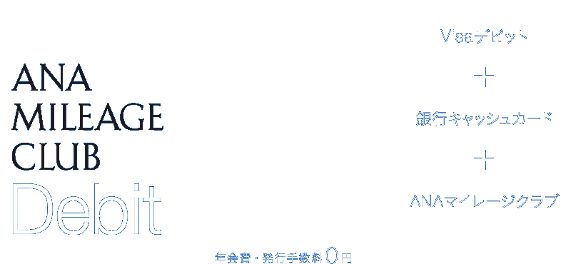 ANA MILEAGE CLUB Debit 年会費・発行手数料0円 Visaデビット＋ANAマイレージクラブ＋銀行キャッシュカード