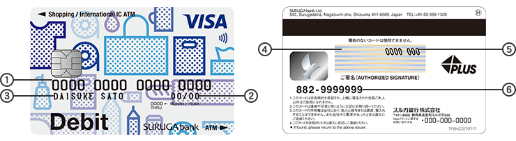 Visaデビット付きICキャッシュカード券面
