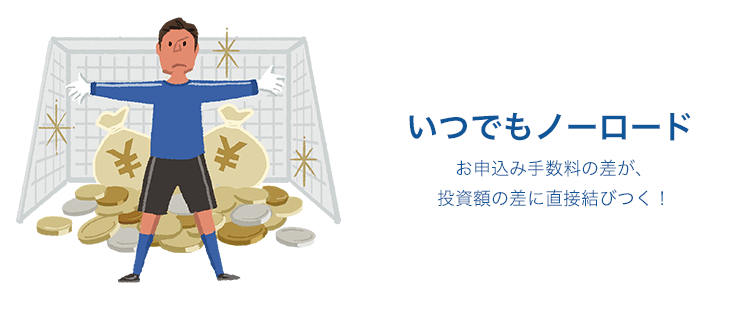 いつでもノーロード お申込み手数料の差が、
投資額の差に直接結びつく！