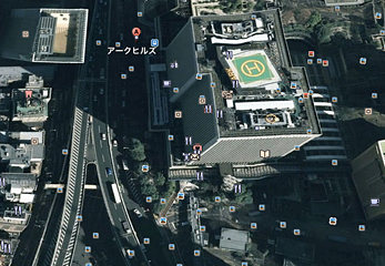 （C）2014 Digital Earth Technology, DigitalGlobe, The GeoInformation Group,地図データ（C）2014 Geogle,ZENLIN ※写真は「アークヒルズ サウスタワー」建設以前のもの