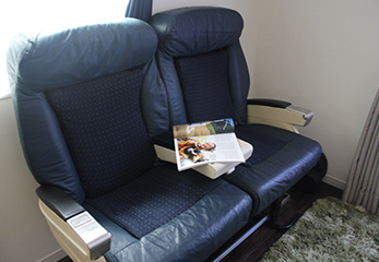 デルタ航空のアメリカ国内線で使用されていたファーストクラスのシート。