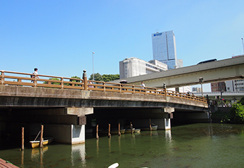 釣り堀から見上げた橋