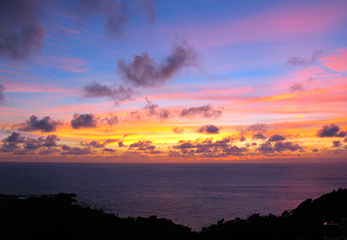 御蔵島からの夕陽