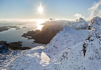 ノルウェーの雪山