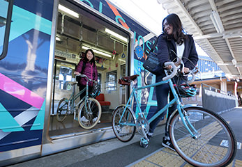 終点の修善寺駅で降車