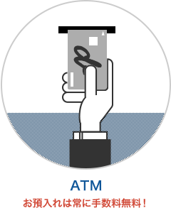 ATM お預入れは常に手数料無料！