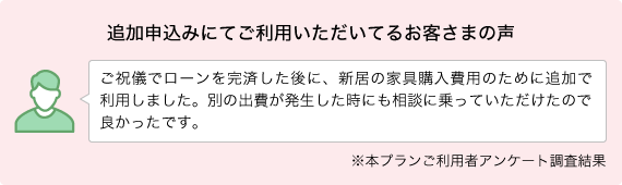 追加申込みにてご利用いただいてるお客さまの声