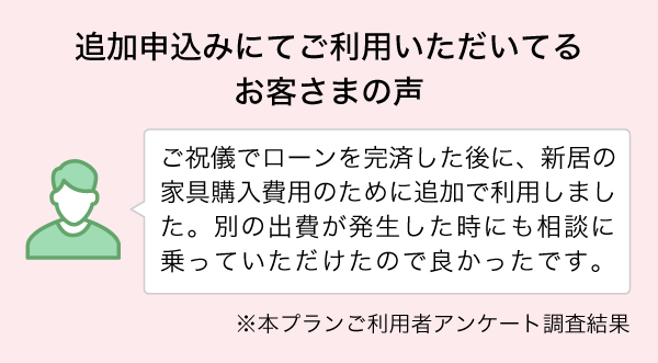 追加申込みにてご利用いただいてるお客さまの声