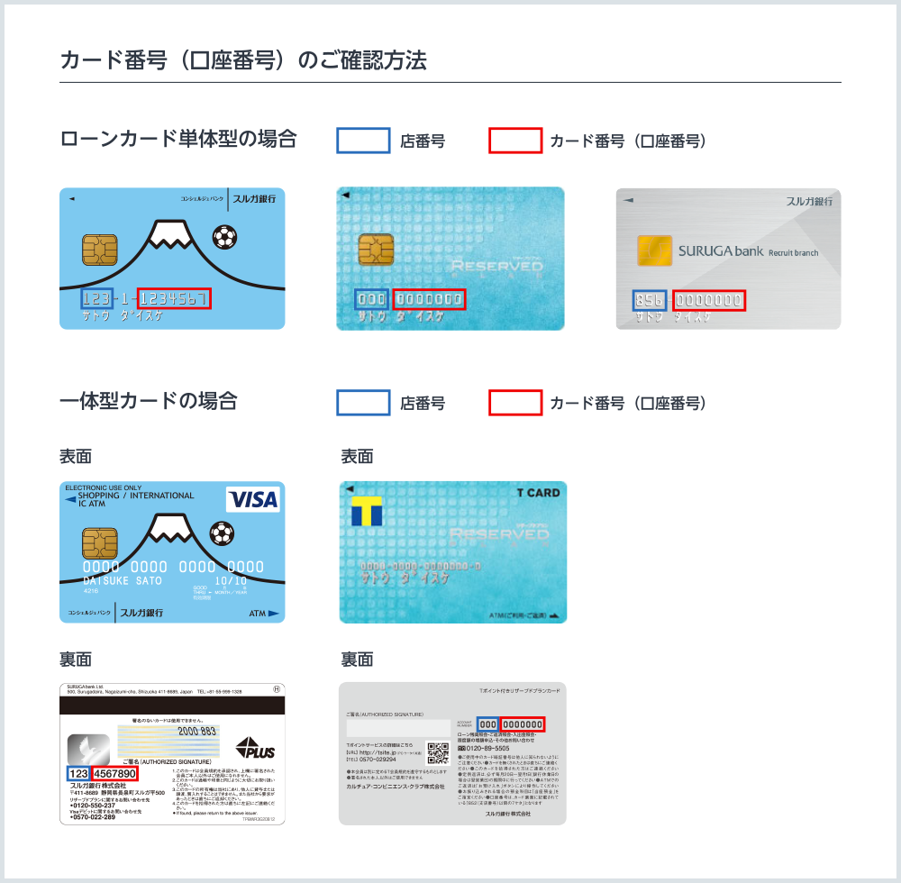 口座番号(カード番号)のご確認方法