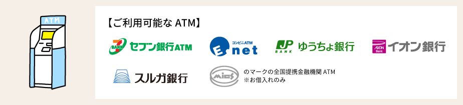 ご利用可能なATM