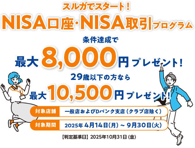 スルガでスタート！NISA口座・NISA取引プログラム