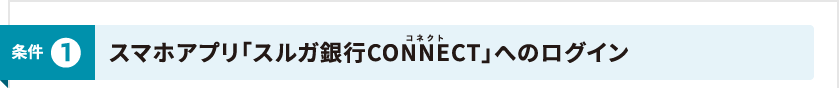 条件① スマホアプリ「スルガ銀行CONNECT」へのログイン