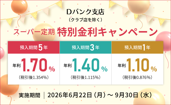 定期預金Web特別金利キャンペーン～SUMMER～
