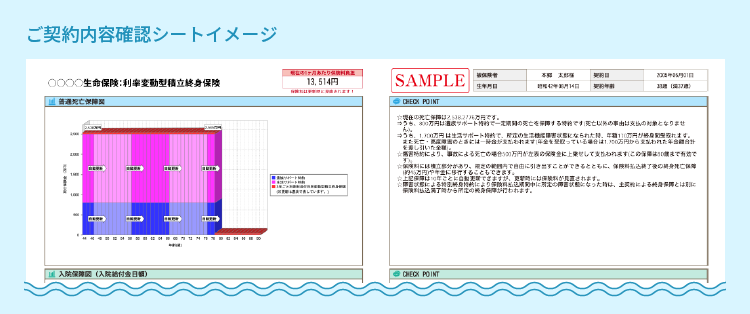 ご契約内容確認シートイメージ