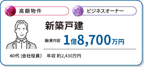 新築戸建 融資内容1億8,700万円