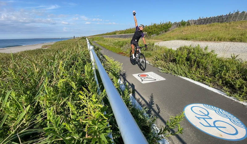 袋井市同笠海岸のナショナルサイクルルート・太平洋岸自転車道