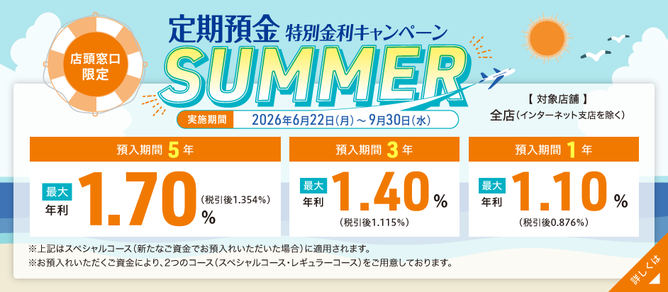 定期預金特別金利キャンペーン～SUMMER～