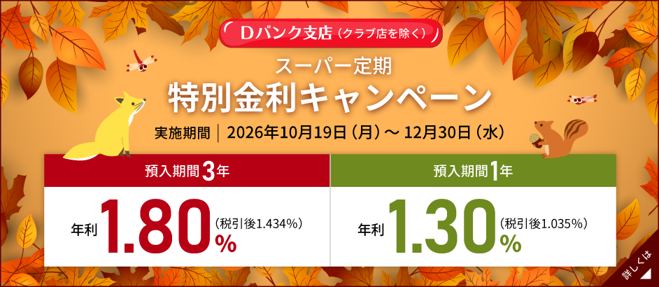 Dバンク支店スーパー定期特別金利キャンペーン